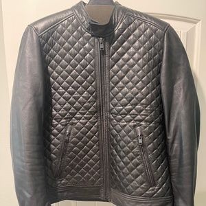 Lamarque Men’s Quilted Leather Moto Jacket